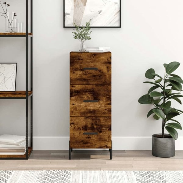 Berkfield Sideboard Smoked Oak 34.5x34x90 cm Engineered Wood