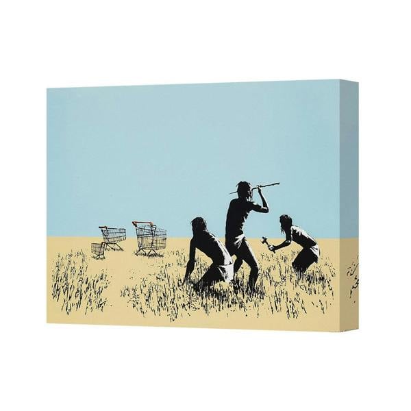 Benjamin Tate Design Desert Field Silhouette Art Canvas Print With Shopping Carts
