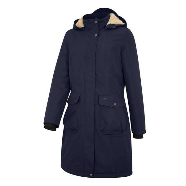 Navy ladies walker long coat by Hoggs of Fife with fleece lined hood