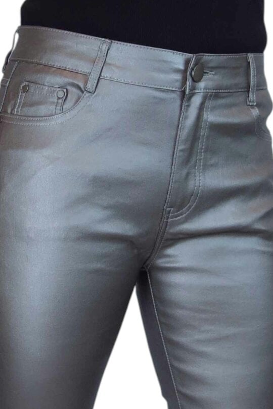 Paulo Due Womens Skinny Coated Leather Look Jeans