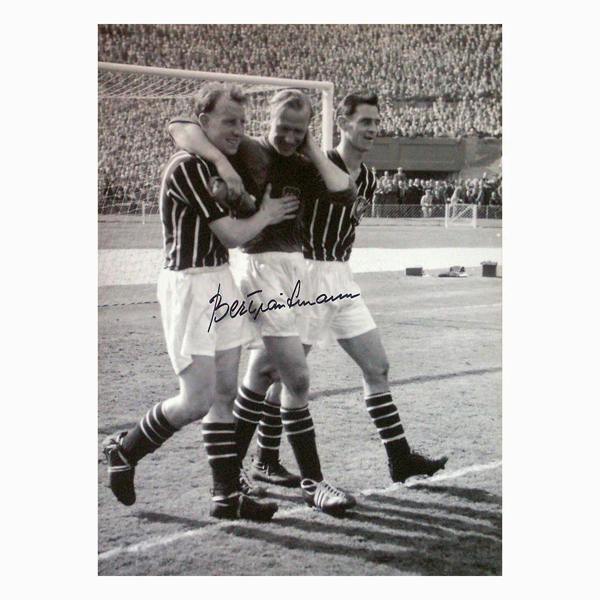 Bert Trautmann signed 1956 FA Cup Final photo (1) — Unframed