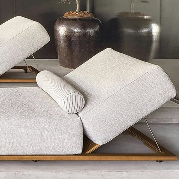 Gallo Reclinable Sun Lounger, Teak Wood, Outdoor-Weilai Concept