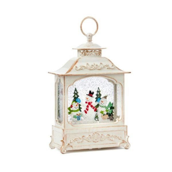 Samuel Alexander 28cm Battery Operated LED Christmas Snowman Wonderland Lantern Decoration
