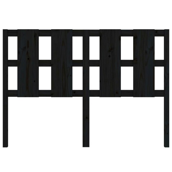 Berkfield Bed Headboard Black 125.5x4x100 cm Solid Wood Pine