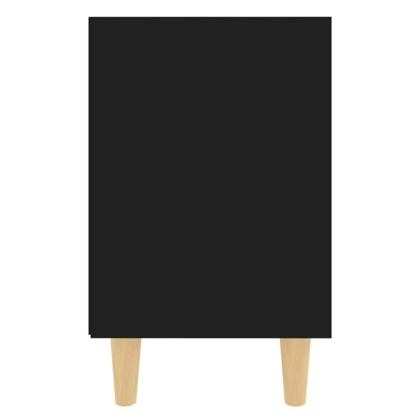 Berkfield Bed Cabinets with Solid Wood Legs 2 pcs Black 40x30x50 cm