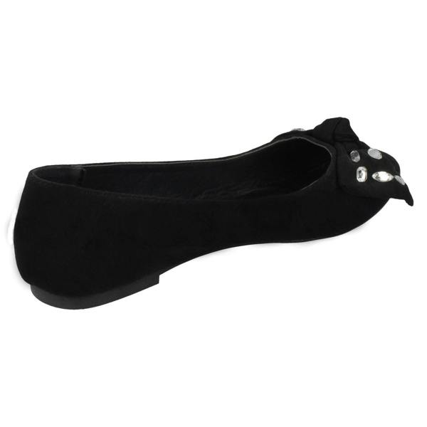 Spot On Ladies Spot On Jewel Bow Ballerina Shoes