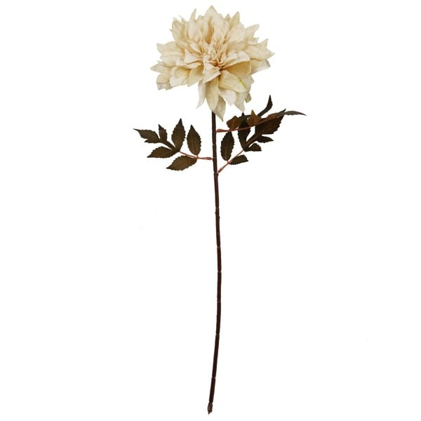 Leaf Pack of 6 x 55cm Dahlia Flower Stem - Dusty Cream