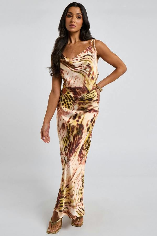 Urban Bliss Green Cowl Neck Maxi Dress