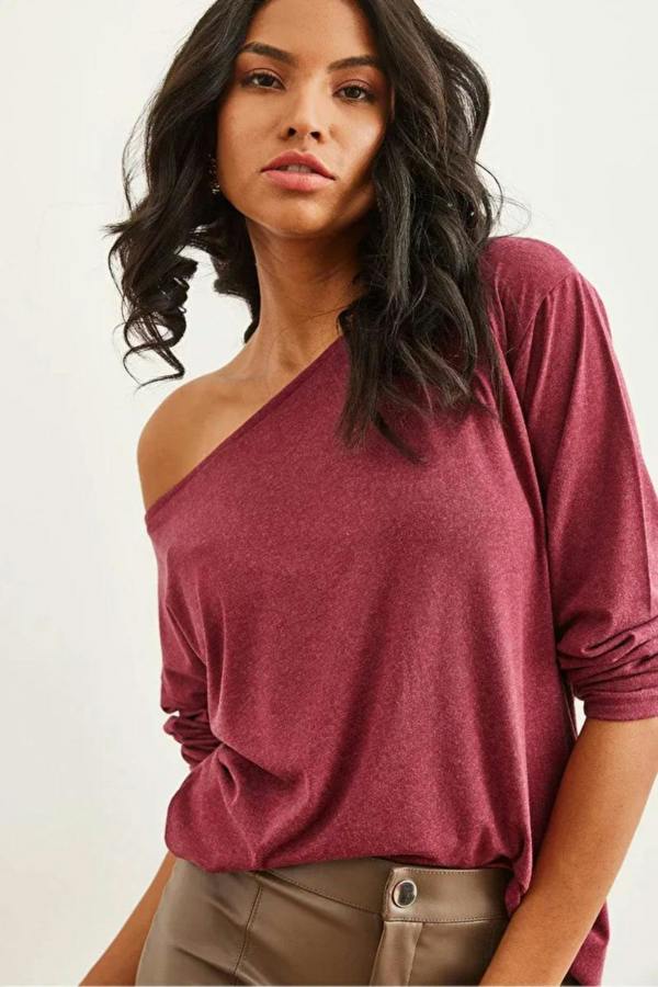 Hoxton Gal Boat Neck Wool-Viscose Draped Jumper