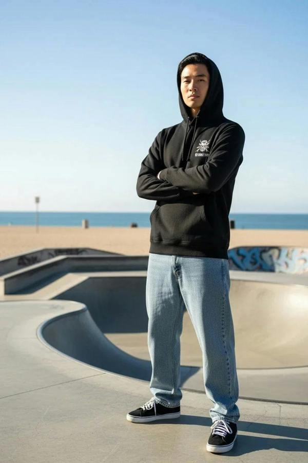 Bob Gnarly Surf Skull & Crossboards Classic Hoodie