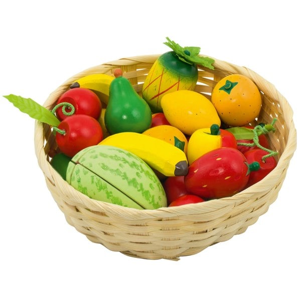 Goki Wooden 23 Piece Fruit in a basket
