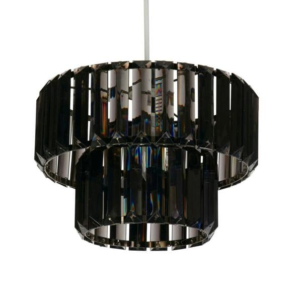 Pagazzi Lighting Lombard 2 Tiered Black Chrome Ceiling Pendant Shade