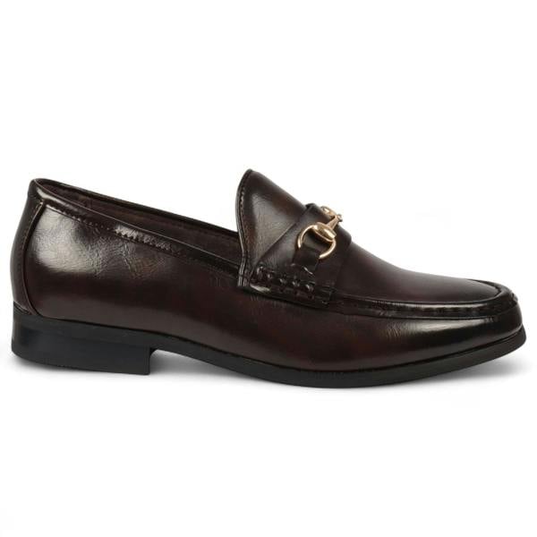 Dolcetto Men's Loafers with Gold Buckle Smart Slip-On Shoes