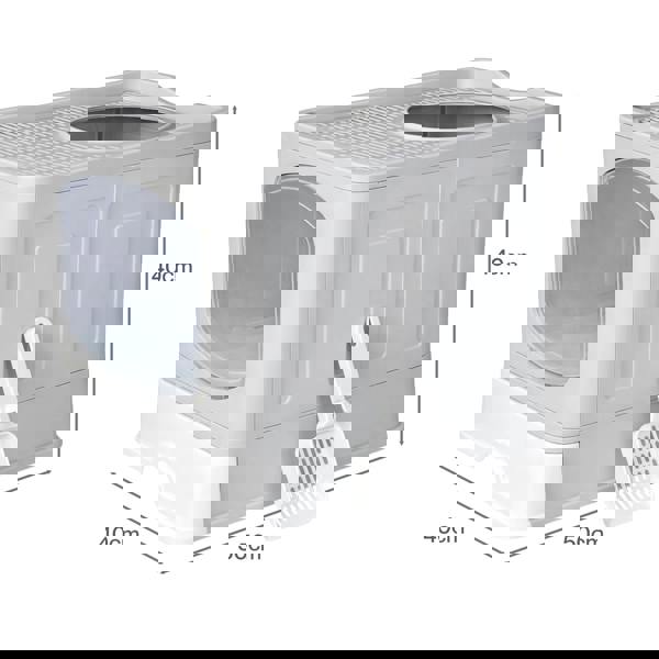 Skylos Cat Litter Box Foldable Entry Top Exit Anti Tracking Cat Litter Tray