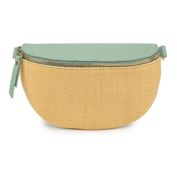 Elie Beaumont Raffia Sling Bag Mint