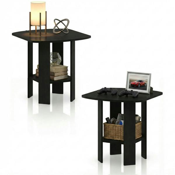 WALPLUS Simple Design End Table, Espresso, Set of | Stylish Table for Home Use with Practical and Modern Design | 2