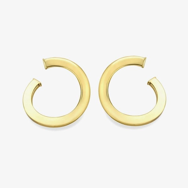 T. H. Baker 9ct Yellow Gold Half Square Hoop Earrings 120525147604