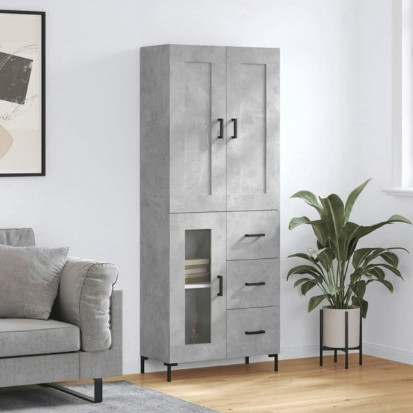 Berkfield Highboard Concrete Grey 69.5x34x180 cm Engineered Wood
