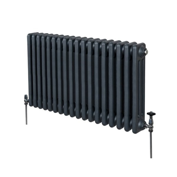 Monstershop Traditional 3 Column Radiator - 600 x 832mm - Anthracite Grey