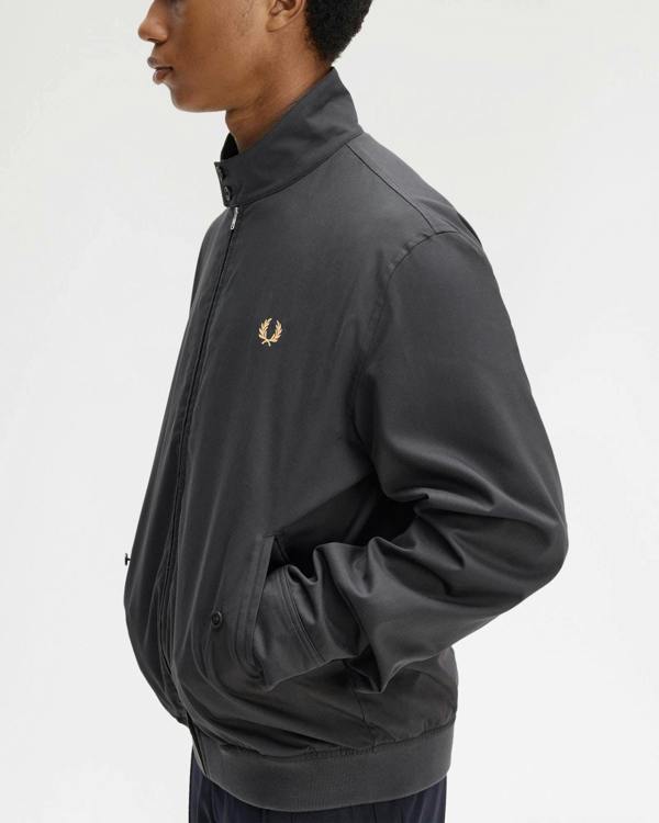 Fred Perry Mens Twill Harrington Jacket - Anchor Grey 297 | CHO | Designer Mens Jackets