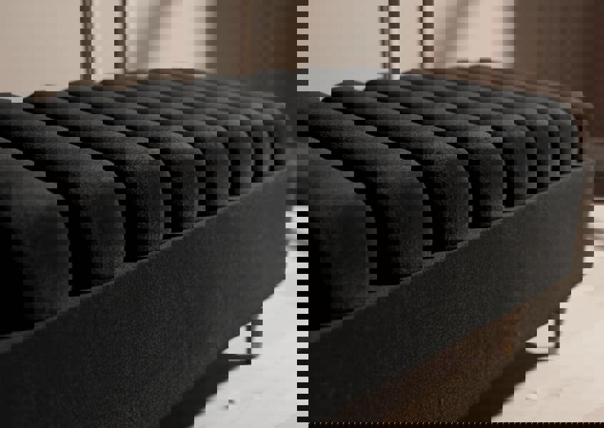 Large upholstered storage bench ottoman for living room - ISTOOLS