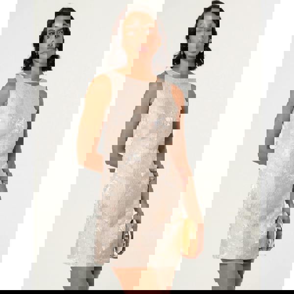 Blue Vanilla Luxe Jacquard Bow Back Dress