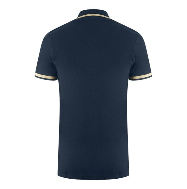 Aquascutum AQ 1851 Embroidered Tipped Polo Shirt - Navy Blue