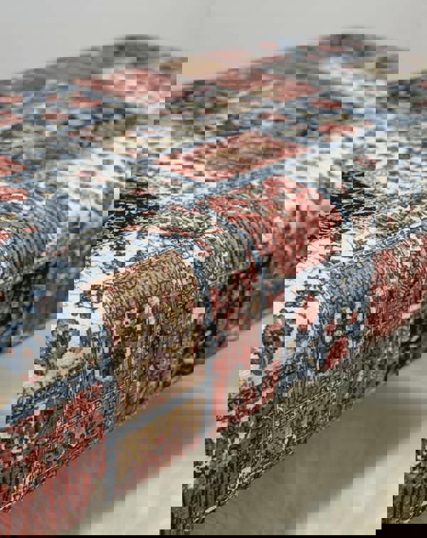 PREMIUM PRINTED PATTERN FABRIC FOOTSTOOL POUFFE FOOTREST TABLE - ISTOOLS