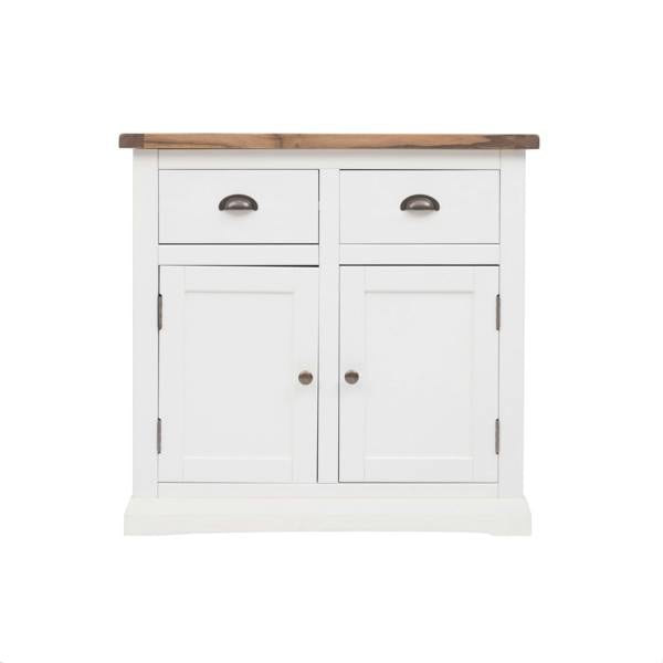Cosenza Off White 2 Drawer 2 Door Sideboard Brass Cup Handle