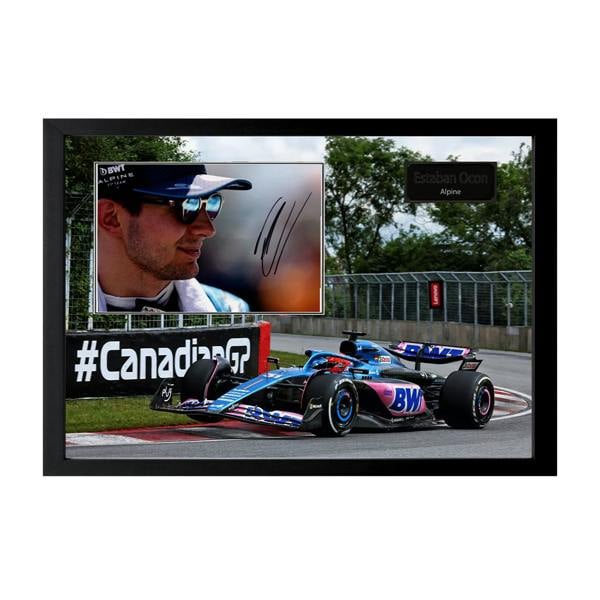 Esteban Ocon Signed 12x8 Image Iconic Frame (ACG Cert)