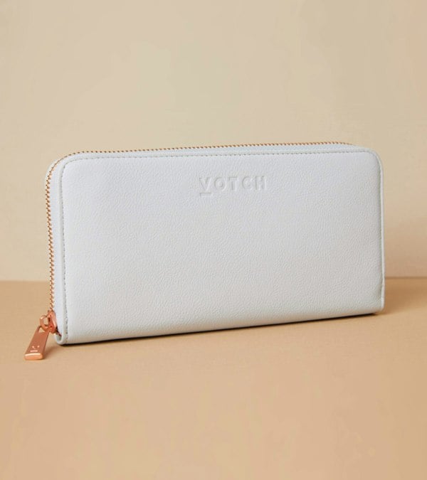 Votch AppleSkin Light Grey & Rose Gold Purse | Classic Essentials