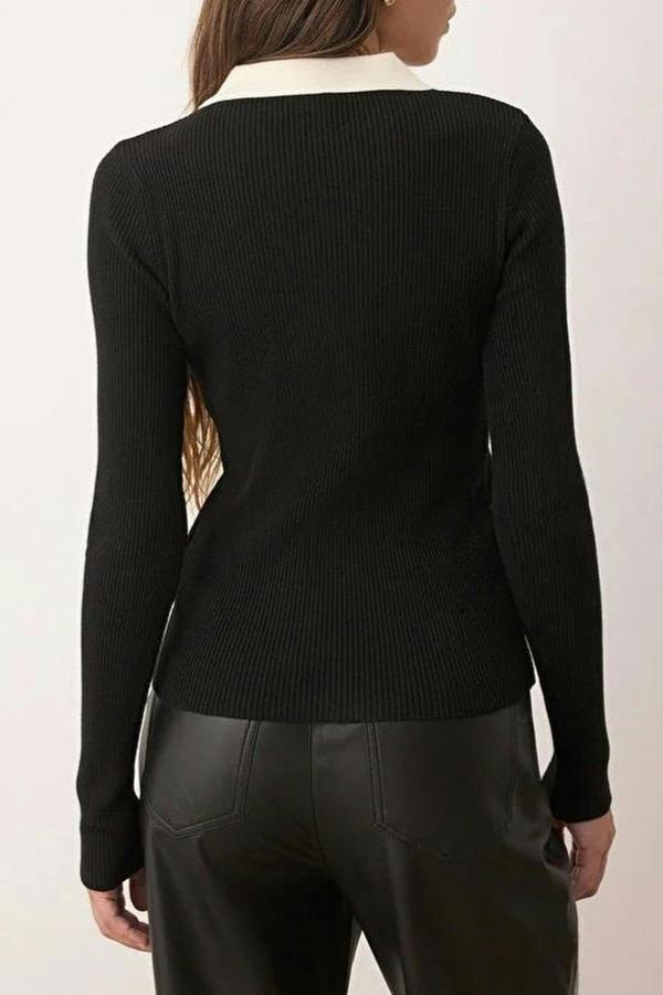 WOVCOR Waist Draped Thin Knit Sweater