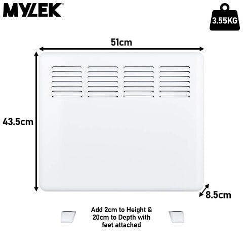 MYLEK Panel Heater 1KW Eco Smart WiFi App Radiator Electric Low Energy with Timer and Thermostat