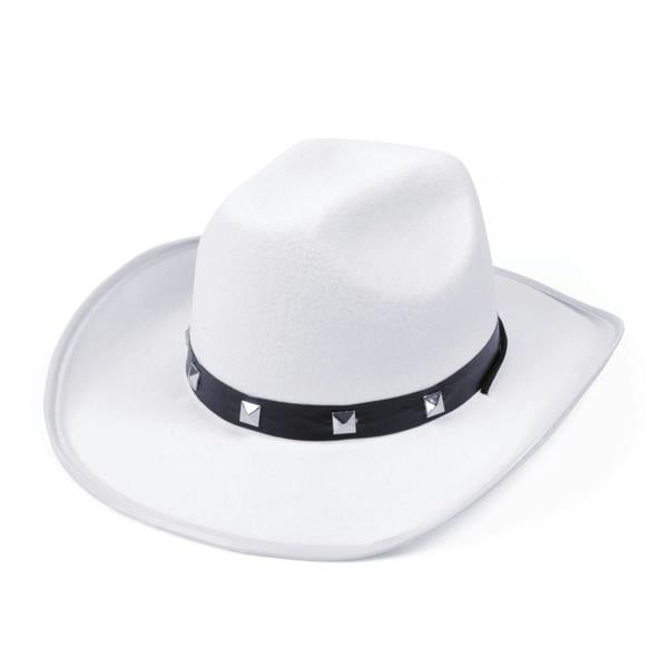 Bristol Novelty Unisex Adults Studded Cowboy Hat - White - 