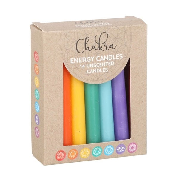 Serano Pack of 14 Unscented Chakra Energy Candles
