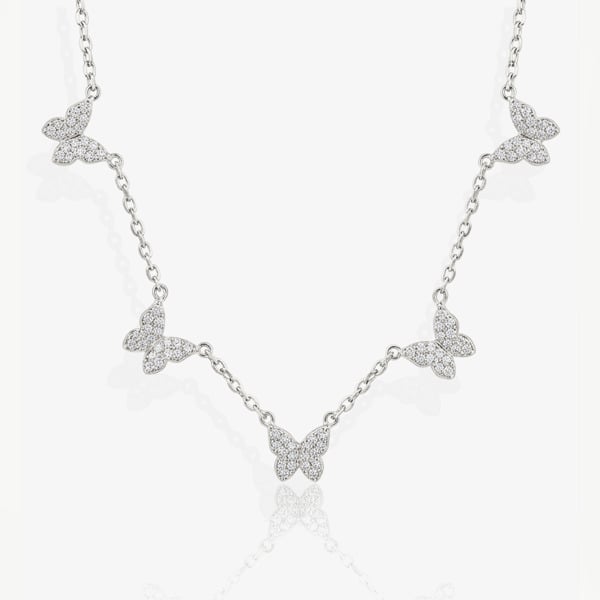 MUCHV Choker With Five Butterfly Charms