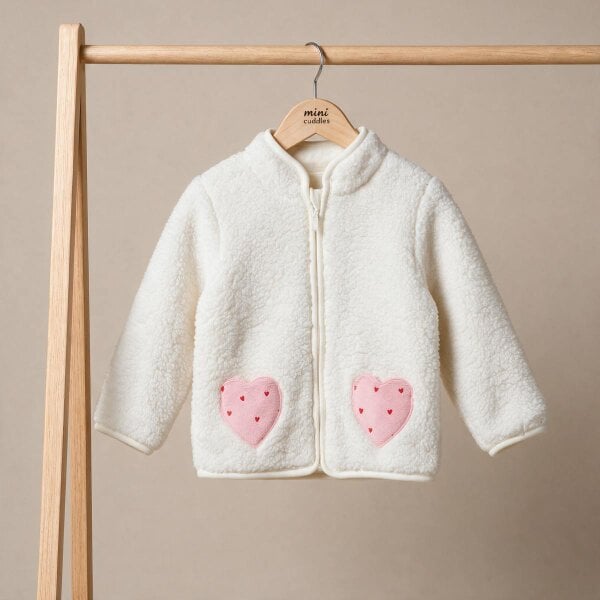 Mini Cuddles Heart Pocket Jacket (White)