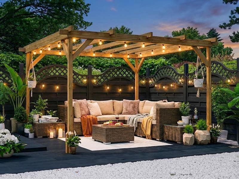 Dunster House Wooden Pergola Garden Plants Frame Utopia 3m x 3m (10' x 10')