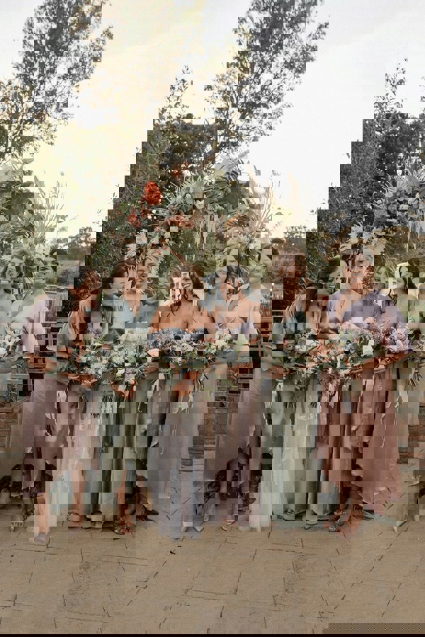 Rewritten London Florence Waterfall Dress in Rose Pink Satin