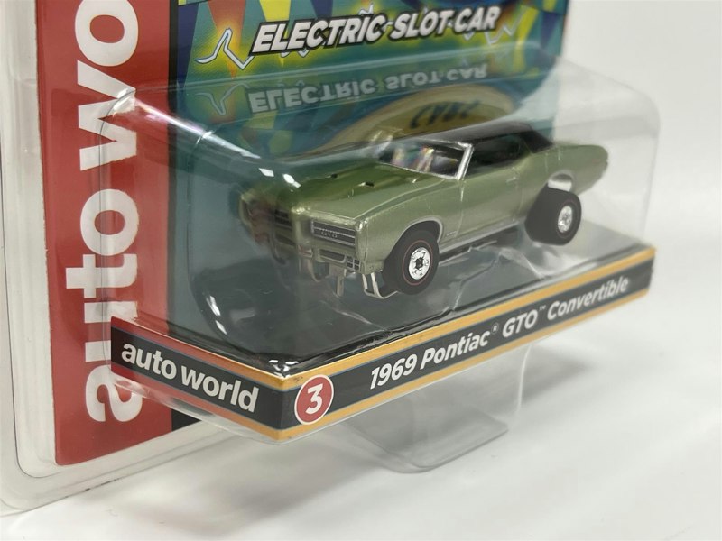 Auto World Slot Cars 1969 Pontiac GTO Convertible Grn Thunderjet Ultra G HO Slot Car SC377-3