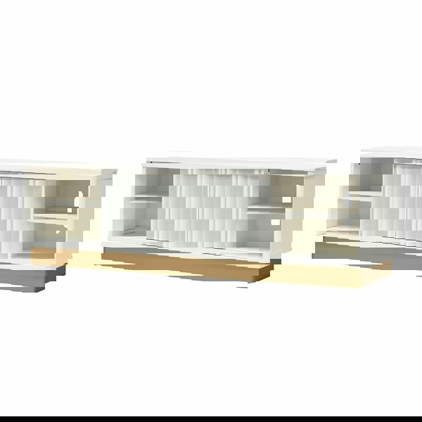 Dorel Home Rene Modern Scallop TV-Stand White Bronze