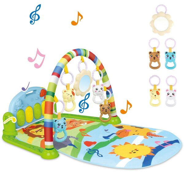 deAO Toys 4-in-1 Baby Mat Kick and Piano Gym Music and Soft Light Detachable Activity Toys