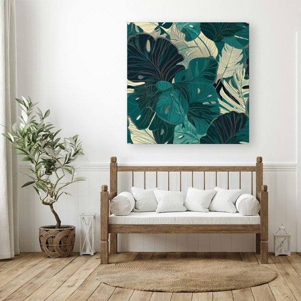 Warren Reed Tropical Green Leaves Canvas