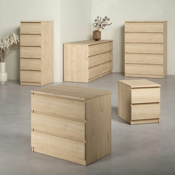 Furniture To Go Naia Chest of 3 Drawers in Jackson Hickory Oak