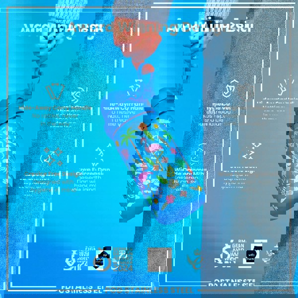 ION8 Leak Proof Kids Water Bottle, Stainless Steel, Flamingos, 400ml (13oz)