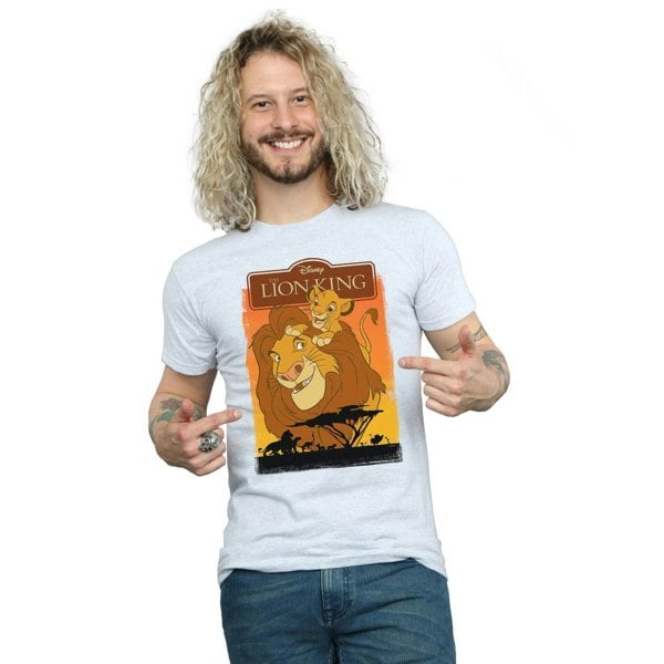 Disney Mens The Lion King Simba And Mufasa T-Shirt - Sports Grey