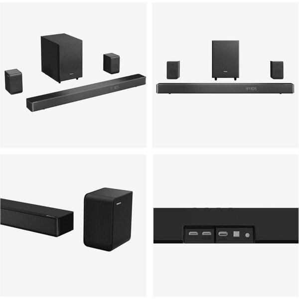 Dyzi AX5125H 5.1.2 Channel 500W Dolby Atmos Soundbar Subwoofer Black