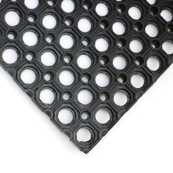 Ultralux Rubber Drainage Floor Mat for Indoor/Outdoor Entrances – Non-Slip Heavy Duty Anti-Fatige Floor Matting – Black – Multiple Sizes