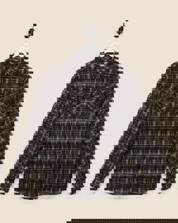 Larsson & Co Navy Check Jersey Casual Overshirt