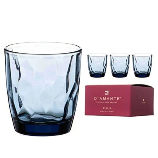 Diamante All Rounder Coloured Tumblers ‘Mosaic Blue Lilac’ – Set of 4